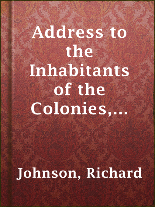 Richard Johnson作のAddress to the Inhabitants of the Colonies, established in New South Wales And Norfolk Islandの作品詳細 - 貸出可能